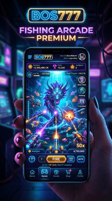 Screenshot tampilan utama aplikasi bos777.
